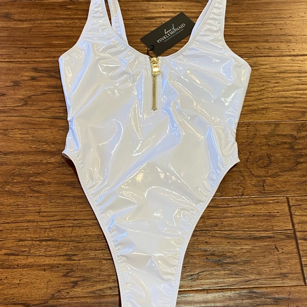 Haus of Pink Lemonaid one piece swimsuit.